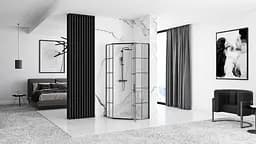 Душова кабіна Rea Hex 80x80 black REA-K8969, Чорний, Універсальна, прозорий - мініатюра 3