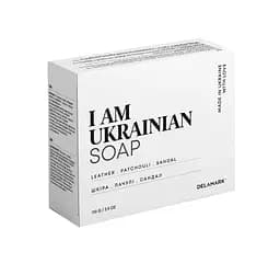 Тверде мило з ароматом шкіри, пачулі та сандалу DeLaMark I am Ukrainian 110 г
