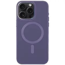 Шкіряний чохол Epik Bonbon Leather Metal Style with MagSafe для Apple iPhone 13 Pro 6.1 Сірий/Lavender