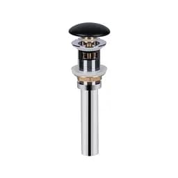 Донний клапан з переливом Qtap PU03O 70x70x227.5 Matt black, Чорний матовий - мініатюра 2