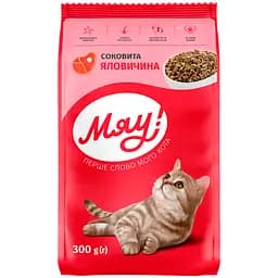 Сухой корм Мяу! Сочная говядина для взрослых кошек 300 г