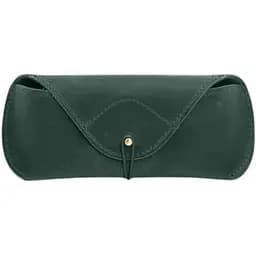 Кожаный чехол для очков BlankNote Crazy Horse с клапаном на резинке Зеленый 