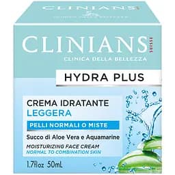 Крем для обличчя зволожуючий Clinians Hydra Plus з алое та морською водою, 50 мл