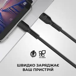 Кабель ArmorStandart AR88 Type-C to Lightning 3A 1m Black (ARM65287) - мініатюра 3