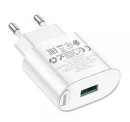 Зарядний пристрій блок адаптер Hoco C109A Fighter 1USB 18 вт біле