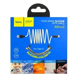 Кабель Hoco X21 Plus Silicone charging cable for Type-C 1 м Чорний Білий - мініатюра 2