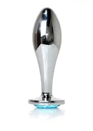 Анальная пробка Jewellery Silver Plug Clear L 10.5 см (голубой)