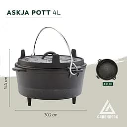Казан з кришкою Groenberg Askja Pot 25 cm/4 L Black (266016) - мініатюра 8