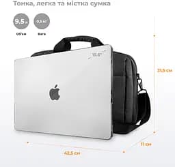Сумка для ноутбука 16 дюймов 2E Melange 16 Black Graphite - мініатюра 6
