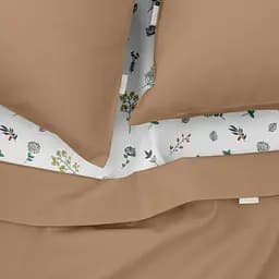 Комплект постільної білизни Cosas Rum CS5 Полуторний коричневий (Ranfors14_Brown_El-FoliageBirds_160) - мініатюра 3