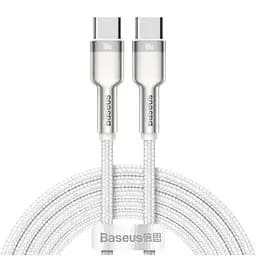 Кабель Baseus Cafule Metal Type-C to Type-C 100W (2m) white (CATJK-D02)