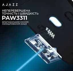 Игровая мышь Ajazz AJ-139B MC V2 Wireless/Bluetooth/USB ESports Gaming 12000dpi 35G Black - мініатюра 6