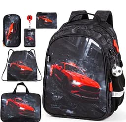 Ортопедичний рюкзак 6 в 1 для хлопчика School Standard з Машиною для початкової школи (SET 160-28)