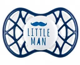 Силиконовая симметричная пустышка Nuvita Air55 Cool Little Man, 6-12 мес., темно-синий (NV7085NB)