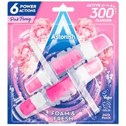Блоки для чистки унитазов Astonish Foam & Fresh с ароматом пиона 2 шт.