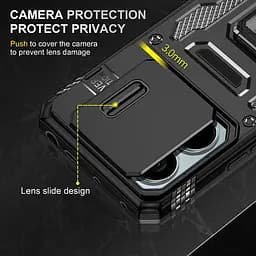 Ударостійкий чохол Camshield Army Ring для Xiaomi Poco X6 Pro Чорний / Black - мініатюра 2