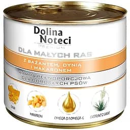 Влажный корм для собак Dolina Noteci Premium з фазаном, тыквою та макаронами 185 г