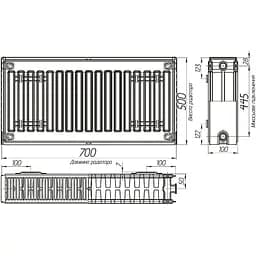 Радіатор сталевий панельний Kalite 22 500x700 мм білий (22317) - мініатюра 2