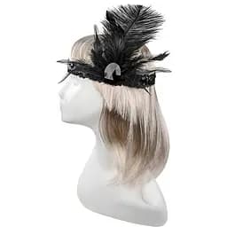 Резинка на голову c пером и камнем