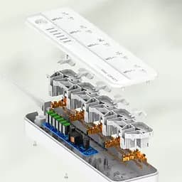 Мережевий зарядний пристрій подовжувач LDNIO SC5614 6 USB 5 розеток 2m білий - мініатюра 6