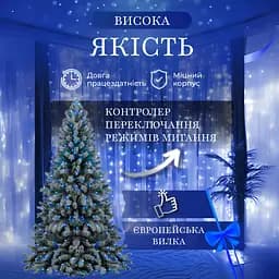 Гірлянда-штора світлодіодна 144 LED розмір 3*2 м, синій GarlandoPro ZWM2320LEDBL - мініатюра 24