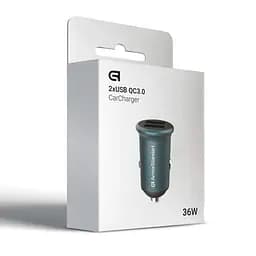Автомобільний зарядний пристрій у прикурювач 36W з підтримкою Quick Charge 3.0, два USB порти, швидка зарядка для телефону та планшета, сірий, ArmorStandart (ARM65438) - мініатюра 6