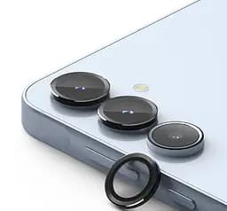 Захисне скло DK для Samsung Galaxy A35 A356 на камеру Lens Metal Ring Eagle Eye 017695 black - мініатюра 2