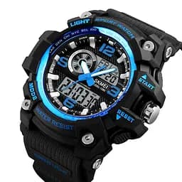 Чоловічий наручний годинник Skmei Disel 1283 (Чорний з синім)