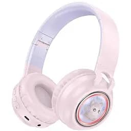Бездротові навушники Hoco W50 Cute fun BT headphones, BT5.3, AUX, TF, 400mAh, 12h, pink