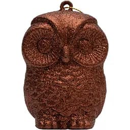 Ялинкова іграшка Сова Devilon 7.6 см коричневий пластик декоративна новорічна фігурка (004850)