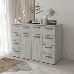Комод на 8 шухляд з дверима Idea ТКБ-381 Бетон урбан