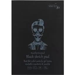 Блокнот-склейка для рисунка SM-LT Art Authentic (black) А5 (14.8x21 см) 165г/м2, 20л черная бумага Smiltainis