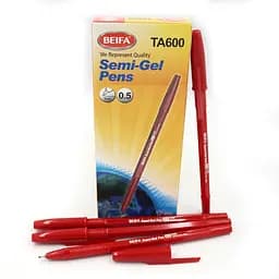 Ручка масляна Beifa, 0.5 мм, червона, 12 шт.