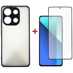 Чехол для мобильного телефона Dengos Kit for Xiaomi Redmi Note 13 4G case + glass (Black) (DG-KM-66)