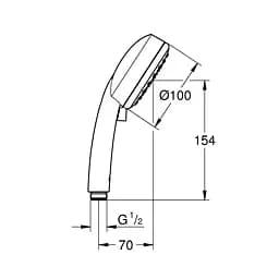 Ручний душ Grohe New Tempesta Cosmopolitan 100 27571002, Хром - мініатюра 2