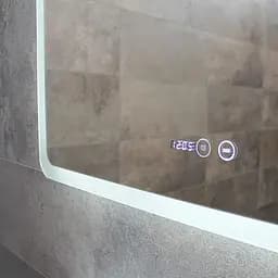 Дзеркало Dusel DE-M3011 75x100 см Сенсорне включення + підігрів + годинник / темп, Білий - мініатюра 8