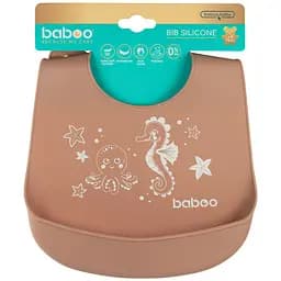 Нагрудник силіконовий Baboo Sea Life cacao (11-019) - мініатюра 4