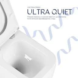Унітаз підвісний Qtap Gemini Ultra Quiet, з сидінням Slim Duroplast / Soft-close / Quick Release QTTAU26W49119 - мініатюра 4