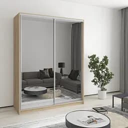 Шкаф-купе двухдверный MebelStar Комбо AL 2 Зеркала 160x45x210 см Дуб сонома (MBS-2779)