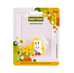 Ланцюжок для пустушки Baby Team Звірятка, жовтий (3332_зайчик) - мініатюра 2