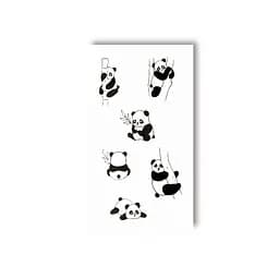 Набор временных татуировок Мини панды Tattooshka HC-022, 6 картинок