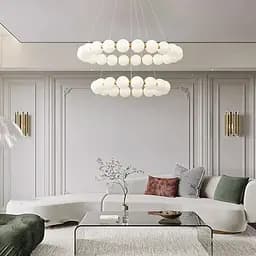 Люстра из серии Mysa Pearl Ø 40+60 см на 3 световых режима | Ст. 77068-600+400 | Line F