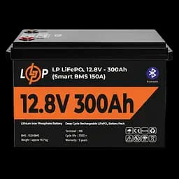 Акумулятор LP LiFePO4 12,8V - 300 Ah (3840Wh) (Smart BMS 200А) з BT пластик