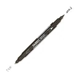 Маркер Чорний для світлих тканин двосторонній 0.75 мм 1-2 мм 122-S Fabric ball&Brush Marvy