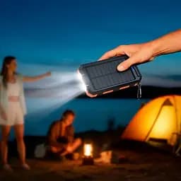Зовнішній акумулятор Power Bank HOCO J164 Platinum Solar 8000 mAh 10 W, із сонячною панеллю та LED-ліхтариком - мініатюра 8