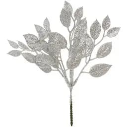 Ветка для декора 29 см Искусственные материалы для декора и флористики с глитером Серебряный