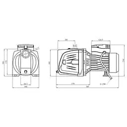 Насос поверхневий самовсмоктуючий Agua JSW 15M (CV035087) - мініатюра 6