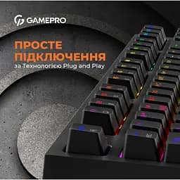 Клавіатура GamePro Red з Hot-Swap RGB Black дротова механічна (MK180B) - мініатюра 13