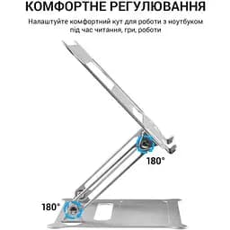 Підставка для ноутбука планшета OfficePro LS-610S Alloy Aluminum Silver - мініатюра 8
