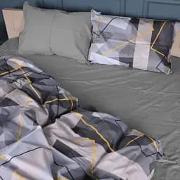 Простыня MirSon Сатин 22-1403 Geometric Elegance 220x240 см (2200010567670)